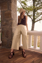 Stretch Poplin Pull-On Culotte Pants