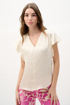 Recycled Satin Top With Butterfly Sleeves