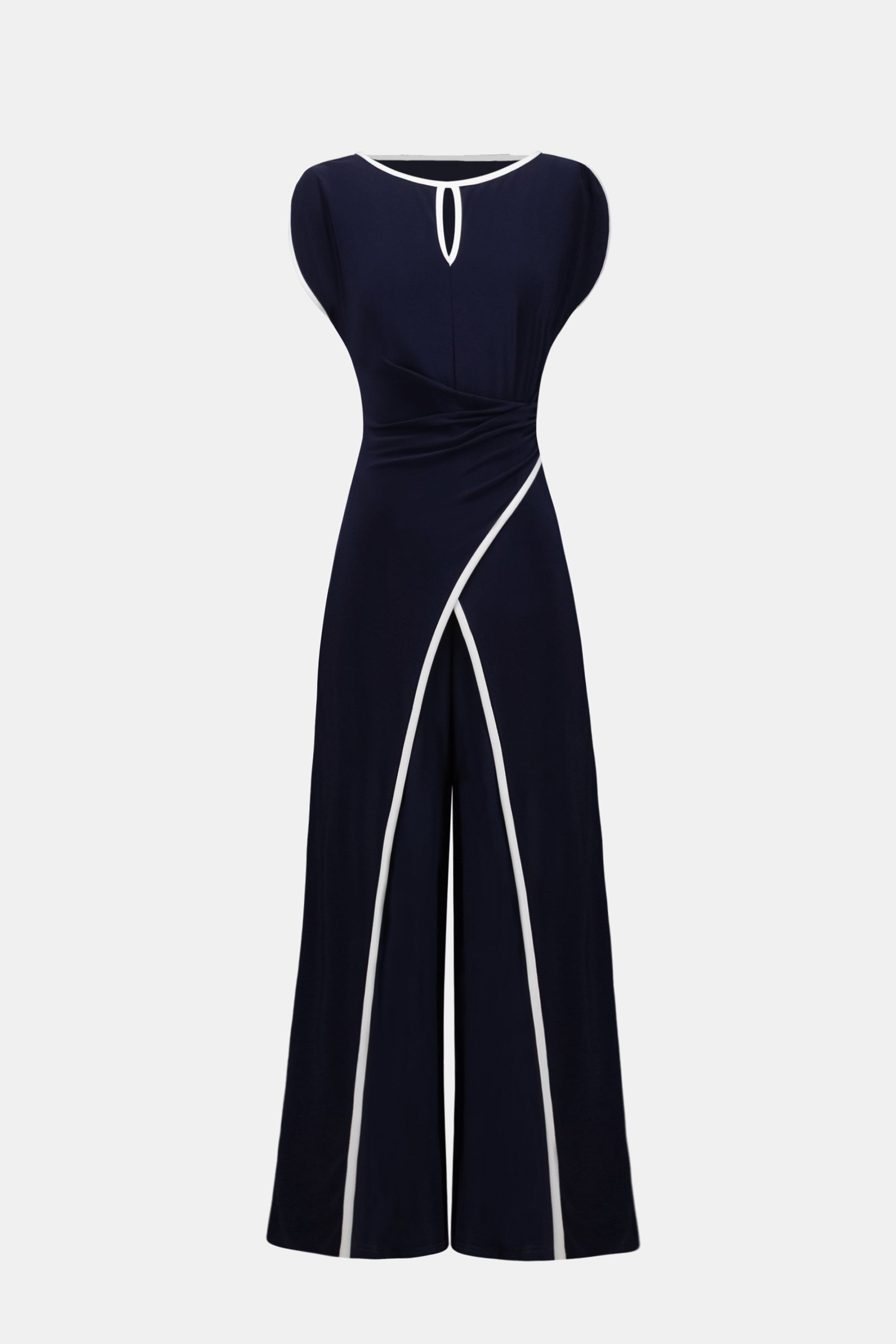 Silky Knit Culotte Jumpsuit With Draped Bodice