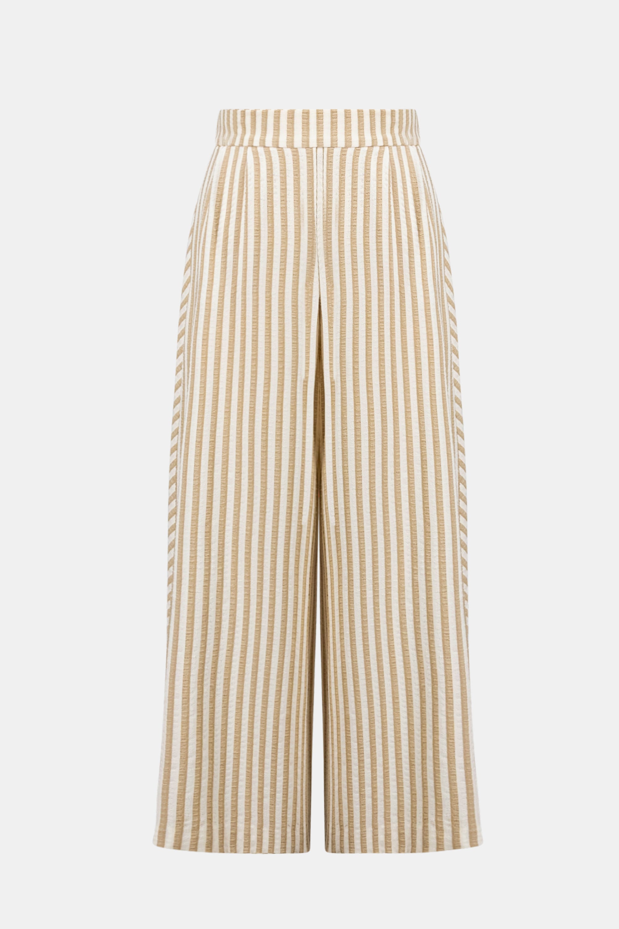 Woven Stripe Wide Leg Pull-On Pants