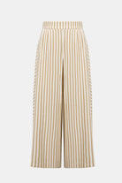 Woven Stripe Wide Leg Pull-On Pants