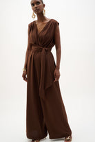 Woven Gauze Wide Leg Pull-On Jumpsuit