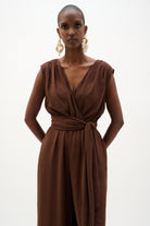 Woven Gauze Wide Leg Pull-On Jumpsuit