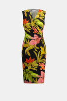 Silky Knit Tropical Print Wrap Dress