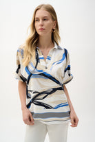 Recycled Woven Abstract Print Boxy Top