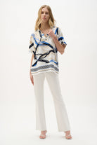 Recycled Woven Abstract Print Boxy Top