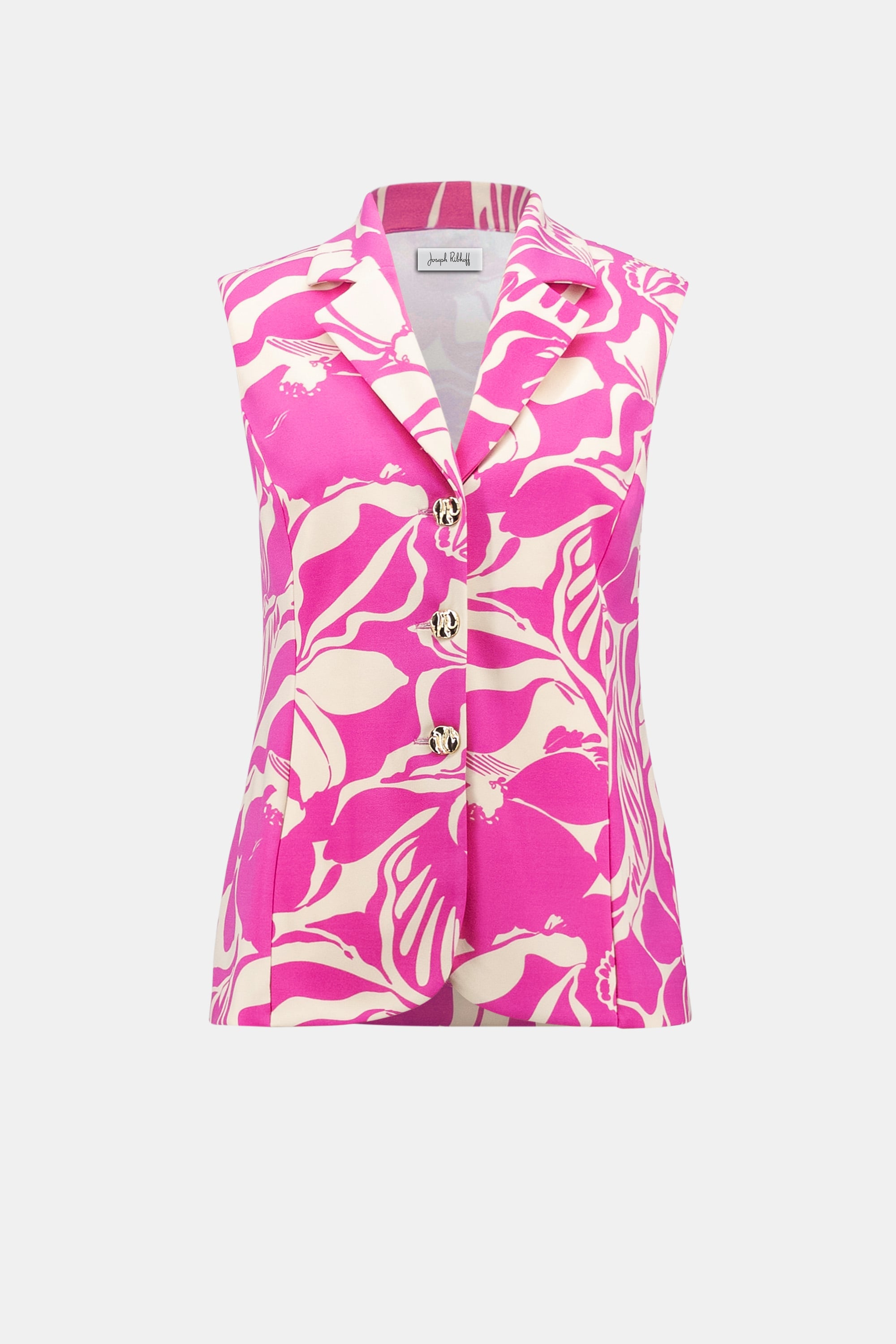 Silky Knit Floral Print Sleeveless Vest