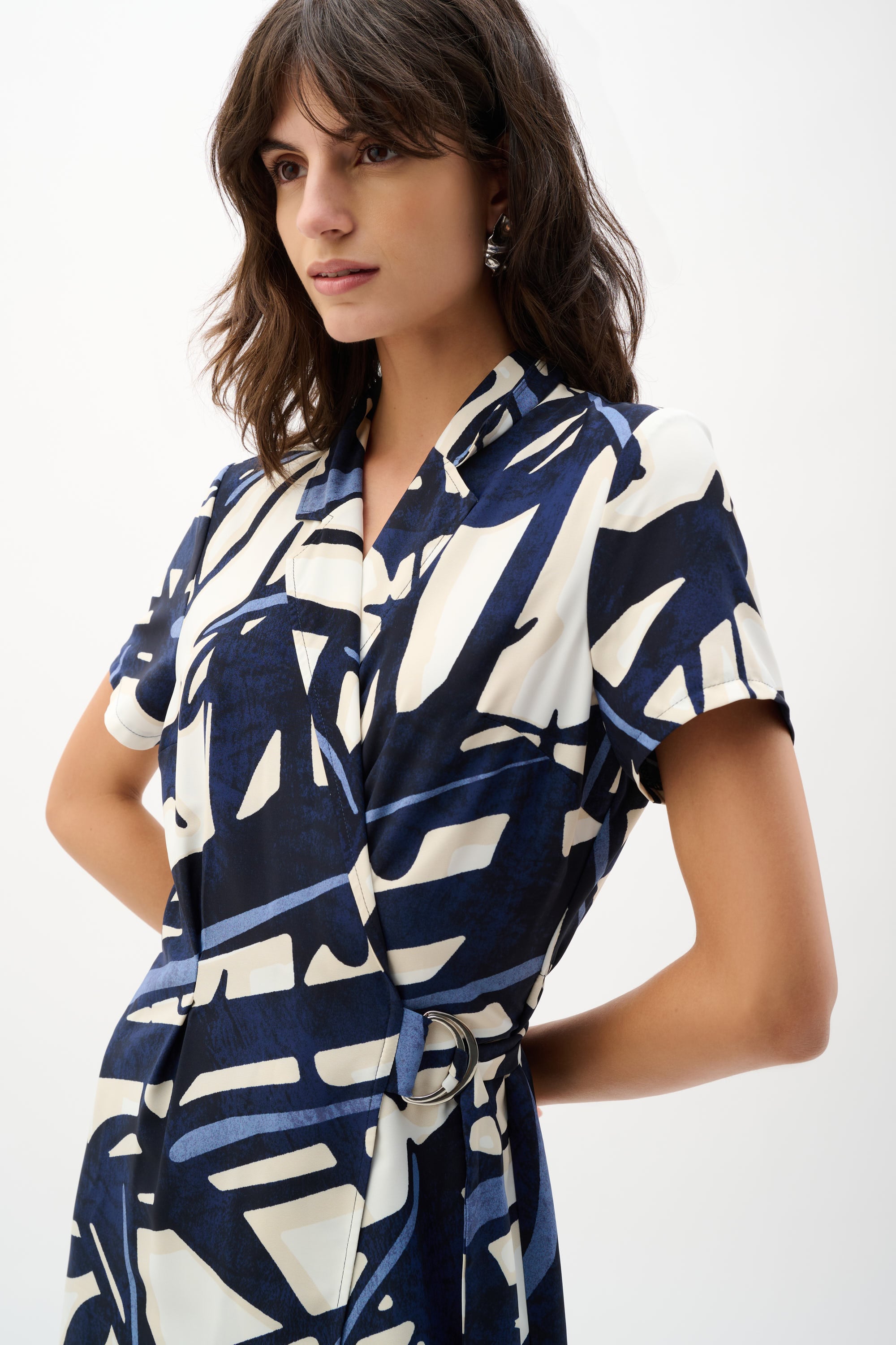 Recycled Woven Abstract Print Shirt Dress