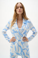 Joseph Ribkoff Silky Knit Geometric Print Straight Blazer-262130
