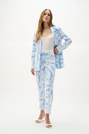 Joseph Ribkoff Silky Knit Geometric Print Straight Leg Pull-On Pants-262131