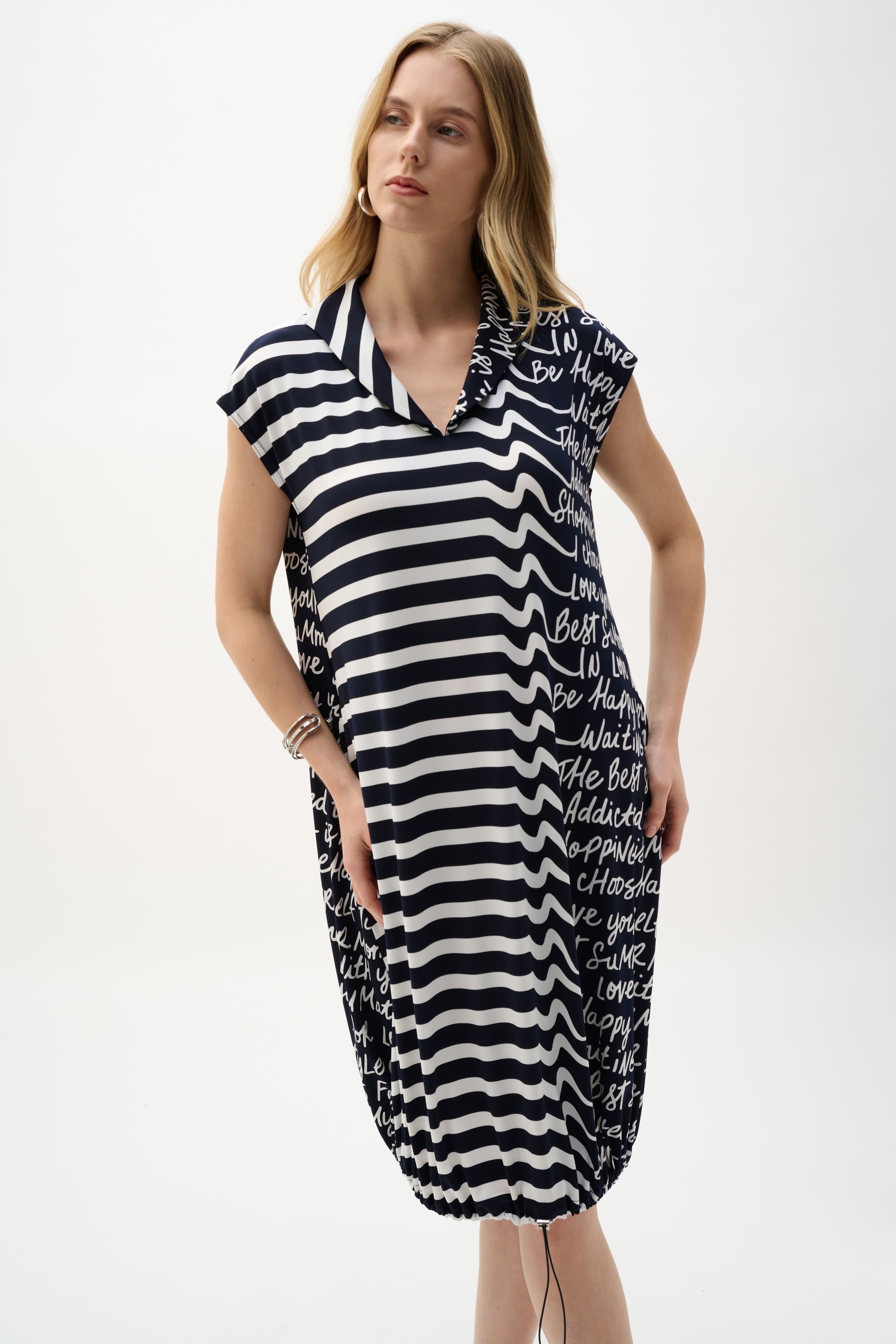 Silky Knit Conversational Print Cocoon Dress