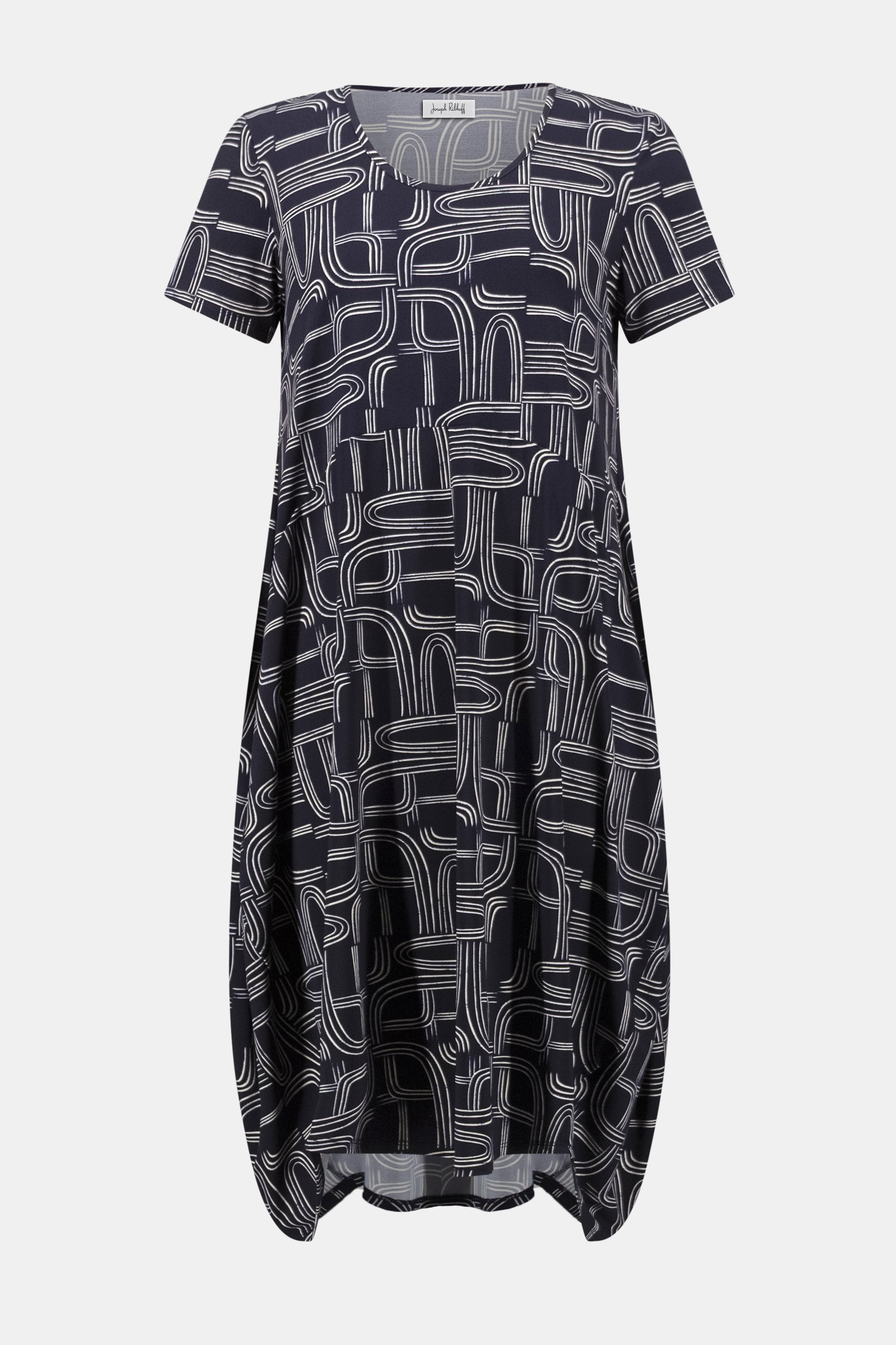 Silky Knit Geometric Print Cocoon Dress