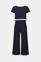 Silky Knit Culotte Jumpsuit With Contrast Trim