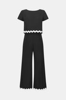 Silky Knit Culotte Jumpsuit With Contrast Trim