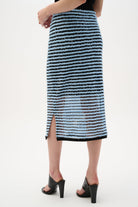 Novelty Stripe Pencil Skirt With Side Slit