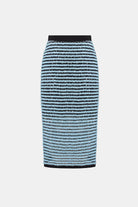 Novelty Stripe Pencil Skirt With Side Slit