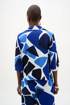 Recycled Woven Geometric Print Straight Blouse