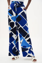 Recycled Woven Geometric Print Wide Leg Pull-On Pants