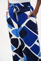 Recycled Woven Geometric Print Wide Leg Pull-On Pants