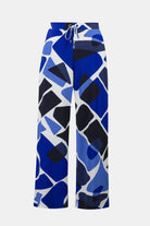 Recycled Woven Geometric Print Wide Leg Pull-On Pants
