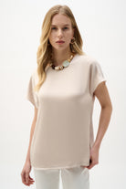 Recycled Satin And Silky Knit Straight Top