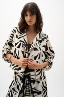 Joseph Ribkoff Woven Gauze Tropical Print Boxy Blazer-262193