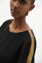 Chiffon Poncho Top With Sequin Shoulder Detail