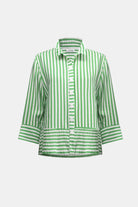 Woven Stripe Print Straight Jacket