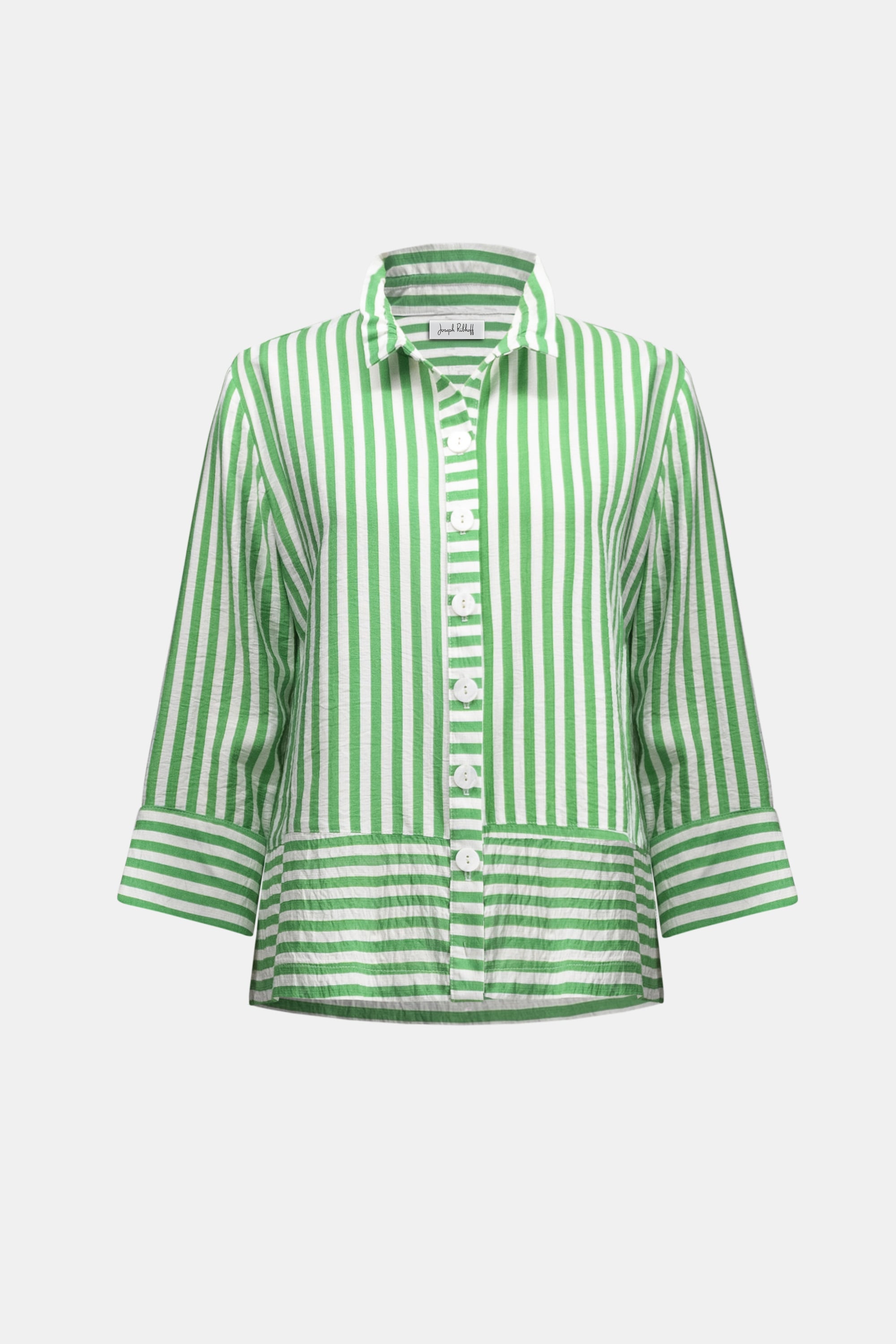Woven Stripe Print Straight Jacket