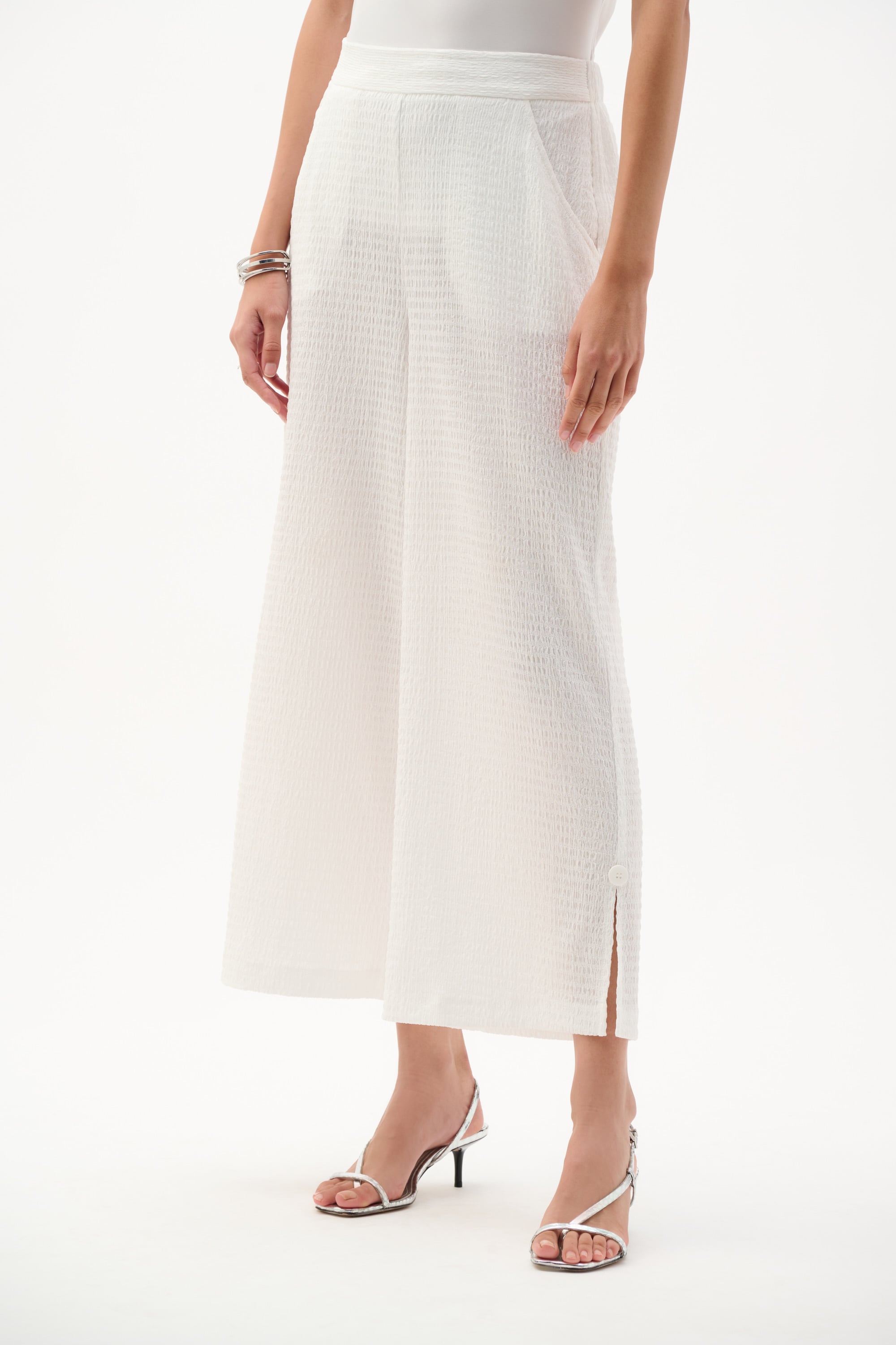 Textured Knit Pull-on Culotte Pants