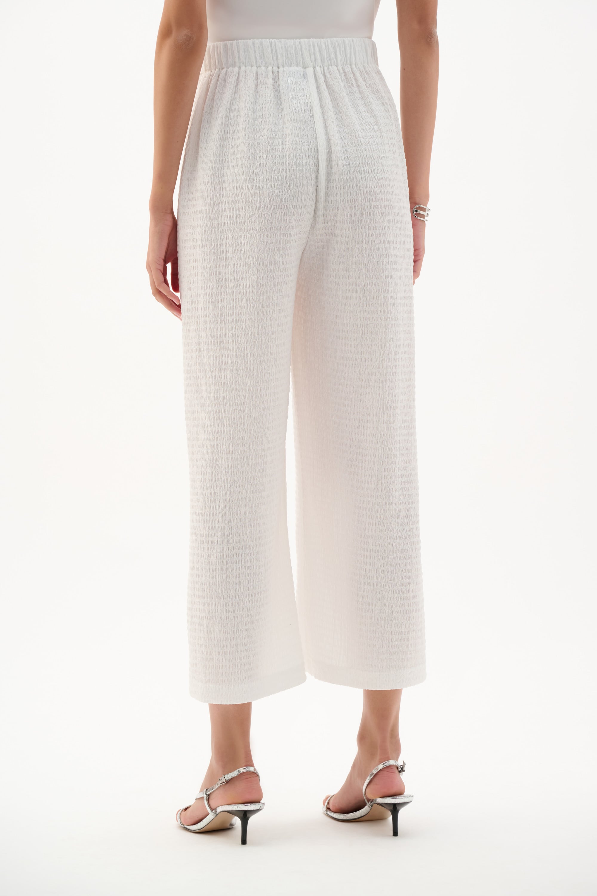 Textured Knit Pull-on Culotte Pants