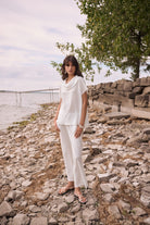 Textured Knit Pull-on Culotte Pants