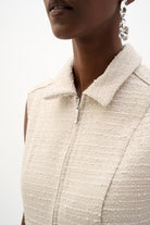 Bouclé A-Line Dress With Zipped Neckline