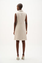 Bouclé A-Line Dress With Zipped Neckline