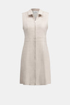 Bouclé A-Line Dress With Zipped Neckline