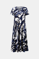 Silky Knit Abstract Print Trapeze Dress