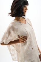 Chiffon Jacquard Dot Print Poncho Top
