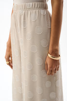 Chiffon Jacquard Dot Print Wide Leg Pants