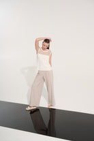 Soft Knit Straight Cami With Mesh Yoke