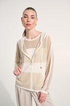 Soft Knit Straight Hooded Zip Jacket