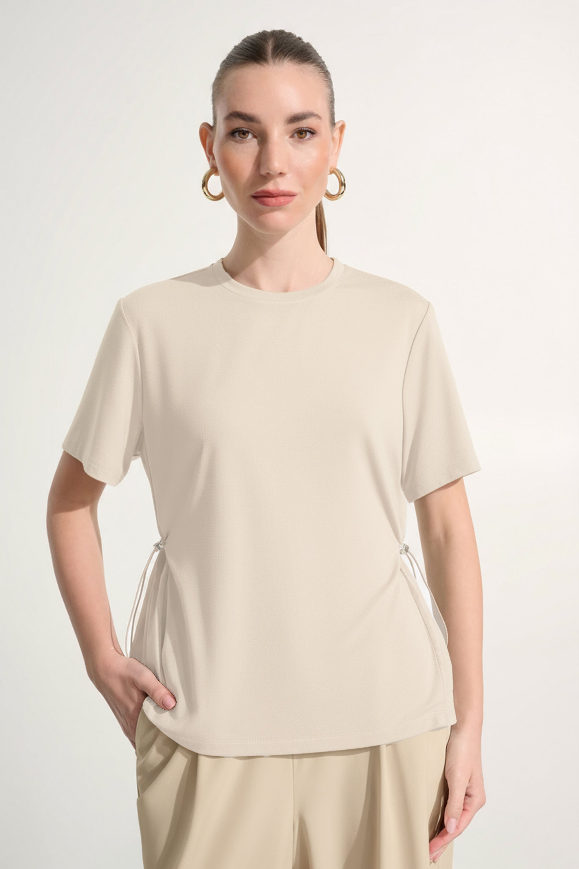 Jersey Memory Boxy Top With Adjustable Sides