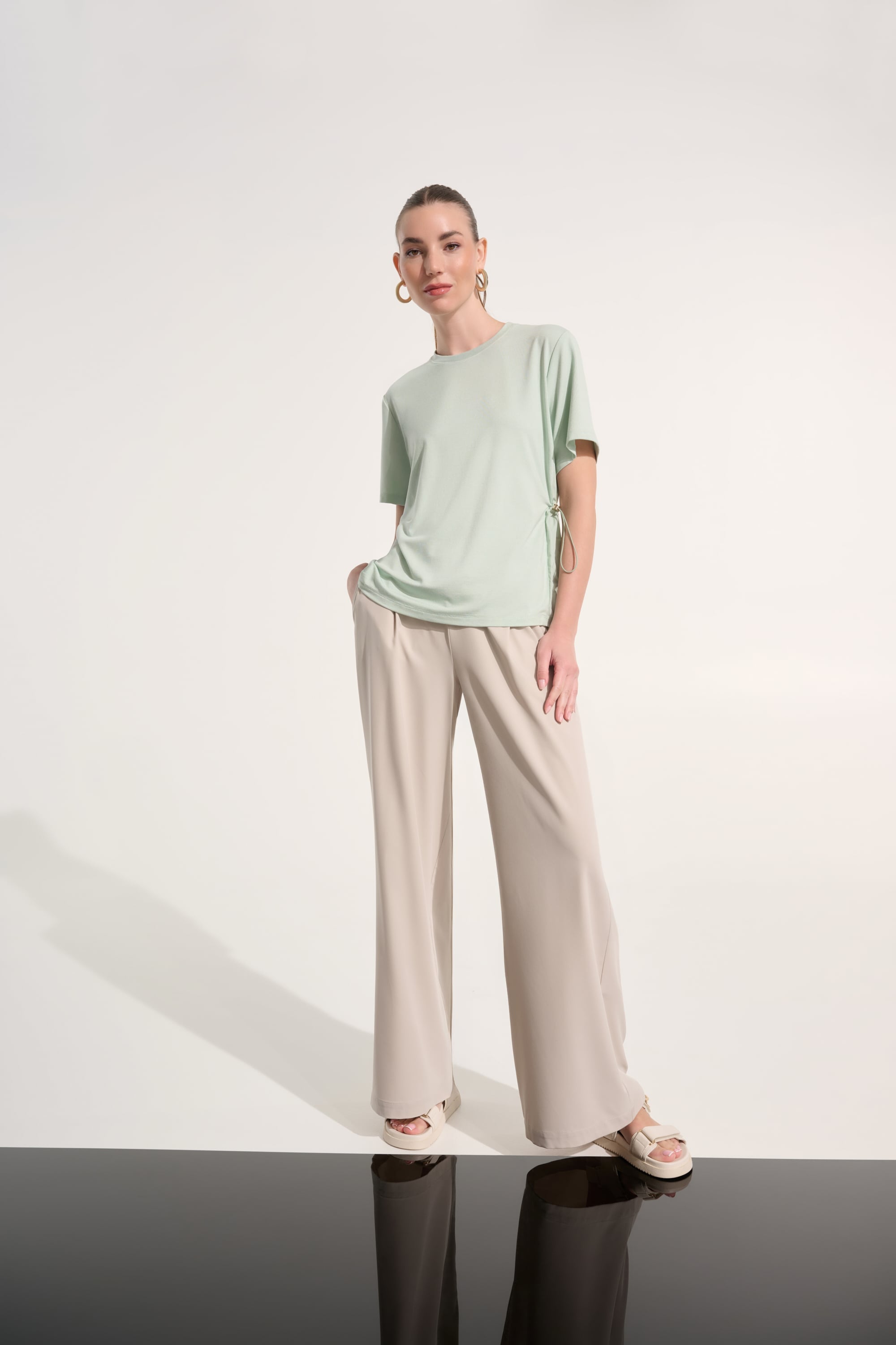 Jersey Memory Boxy Top With Adjustable Sides