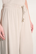 Jersey Pull-On Culotte Pant With Tie Waist