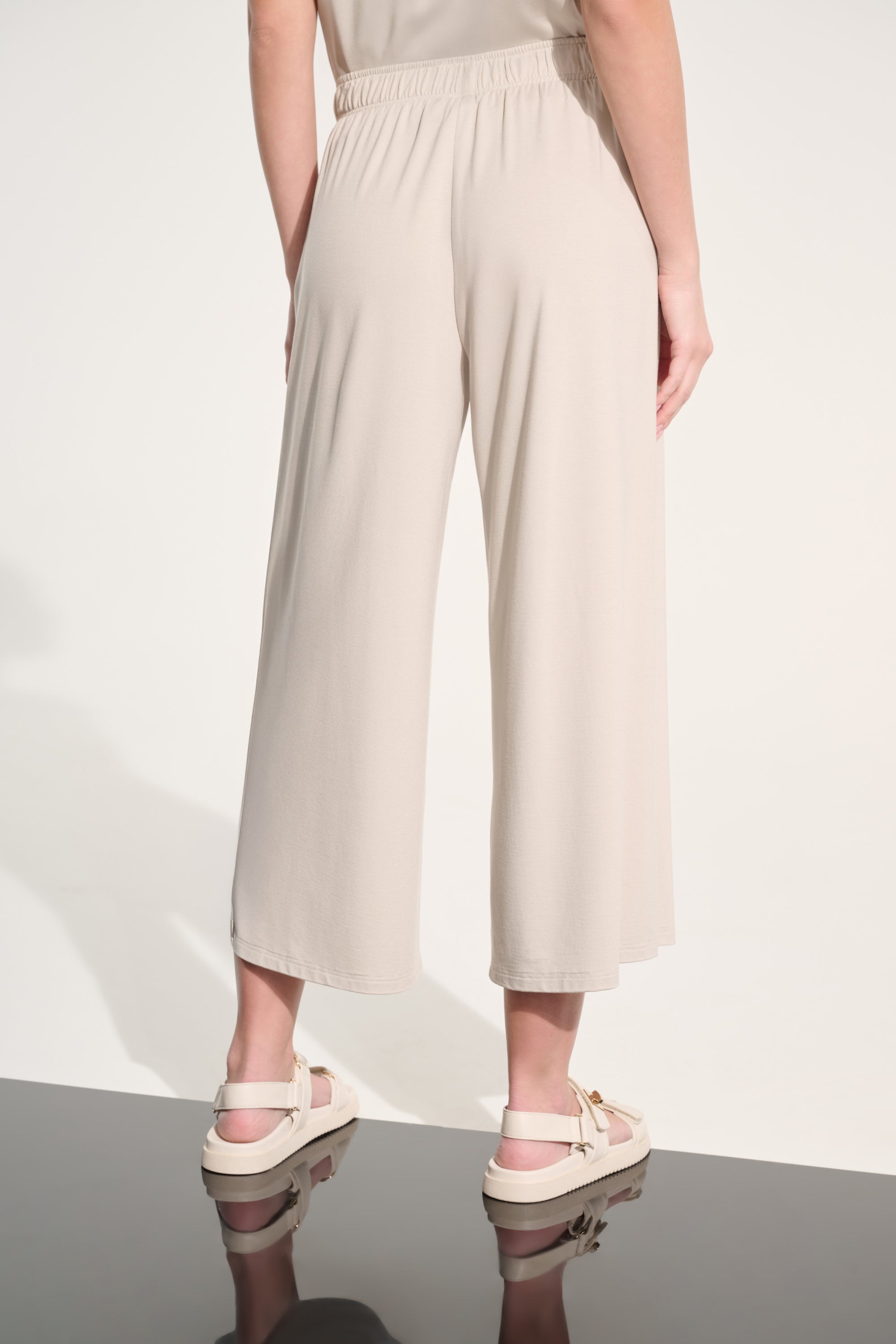 Jersey Pull-On Culotte Pant With Tie Waist