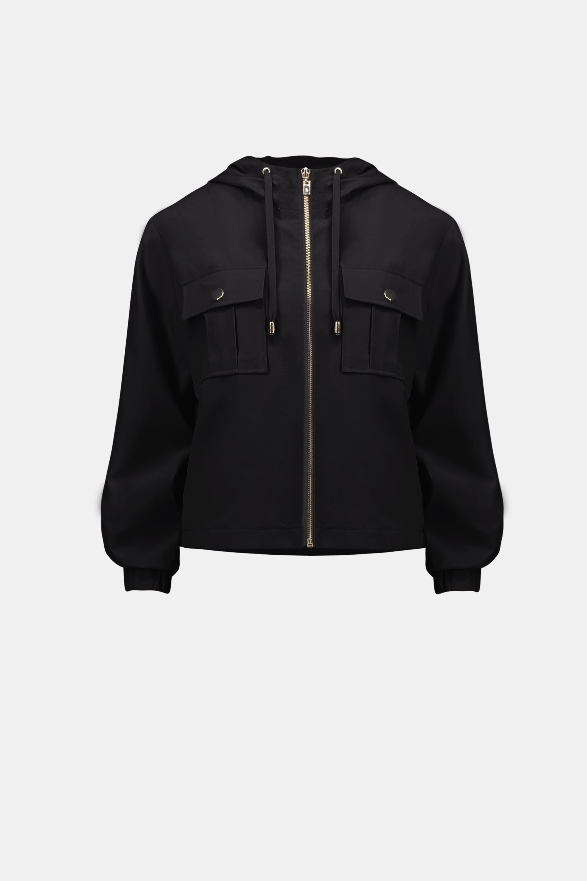 Stretch Woven Hooded Boxy Utility Jacket
