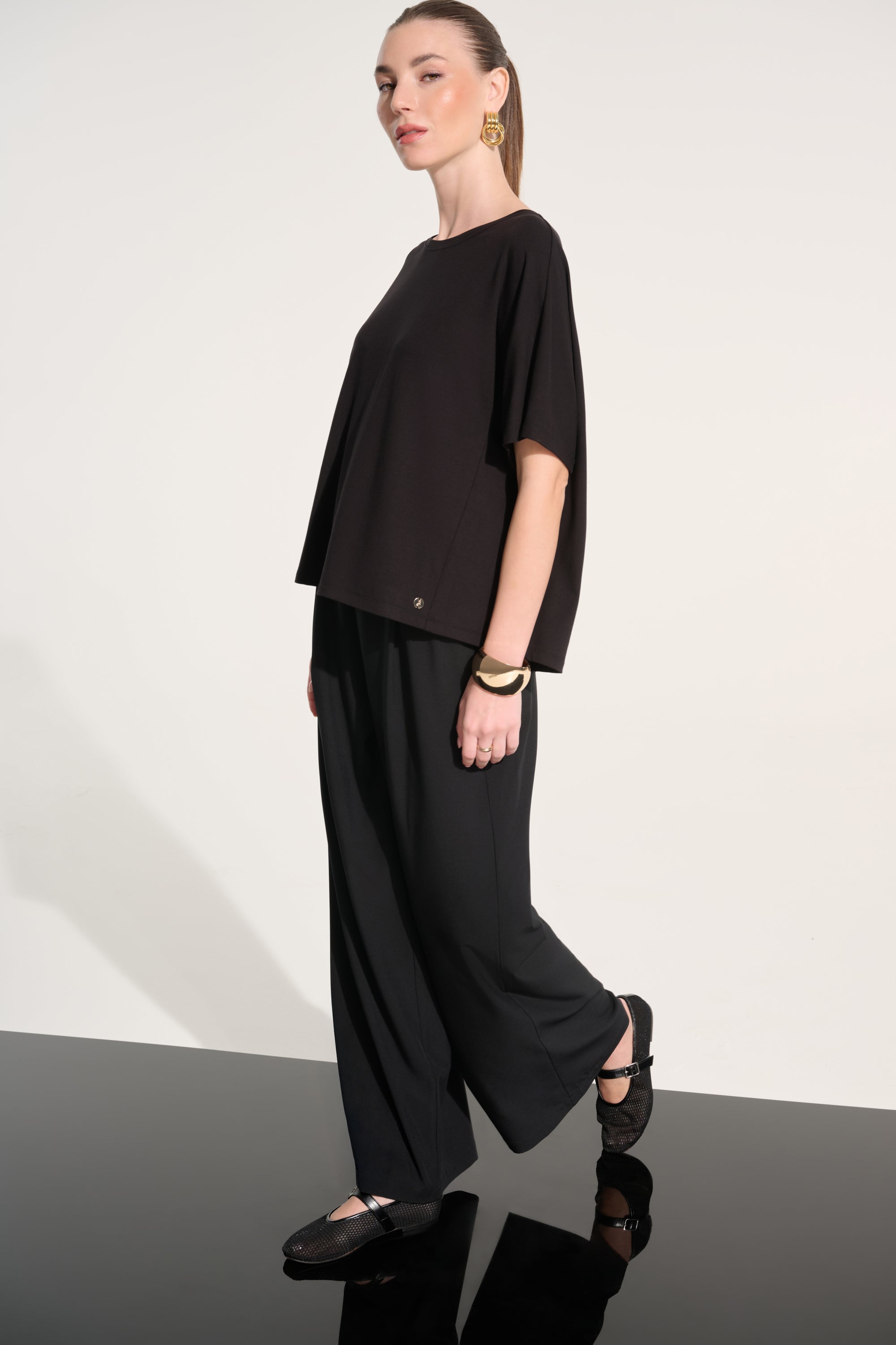 Jersey Boxy Top With Dolman Sleeves