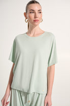 Jersey Boxy Top With Dolman Sleeves