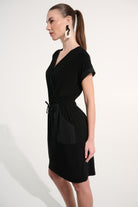 Silky Knit And Memory Straight Wrap Dress