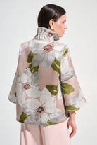 Signature | Floral Jacquard Trapeze Jacket With Bell Sleeves