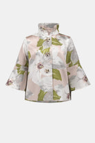 Signature | Floral Jacquard Trapeze Jacket With Bell Sleeves